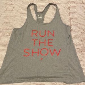 Gray workout racer back tank top